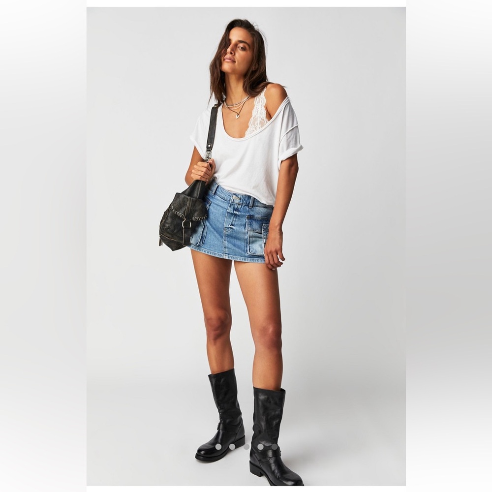 We The Free - Free People Denim Skort size 27